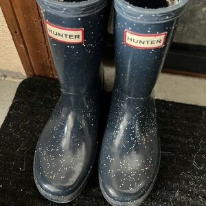 Girls Hunter boots size 12 navy sparkle